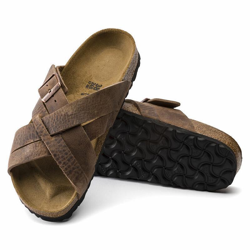 Birkenstock Lugano Oiled Læder Sandaler Herre Brune | DK 222NWY